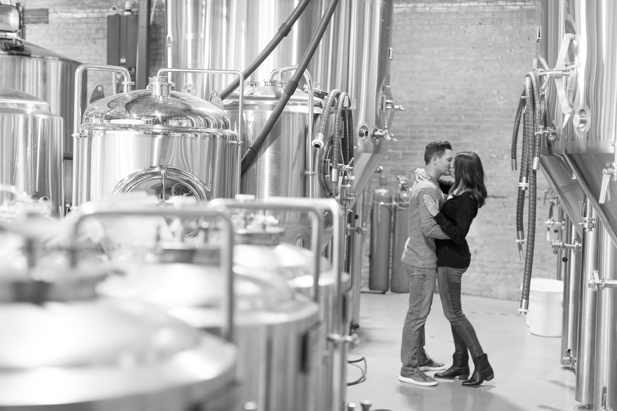 brewery engagement photos